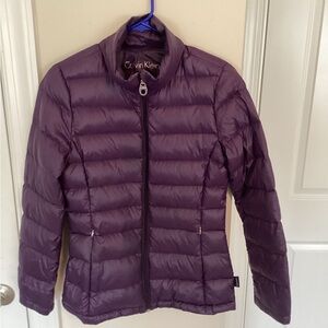 Calvin Klein Women's Deep Purple Puffer Jacket, XS